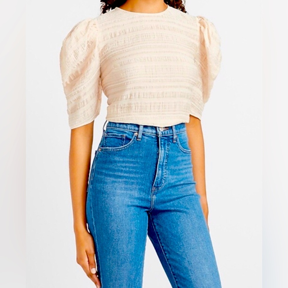Express Puff Sleeve Crew Neck Top